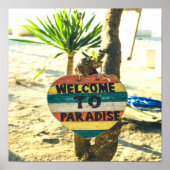 Willkommen im Paradies Beach Ocean Poster (Vorne)