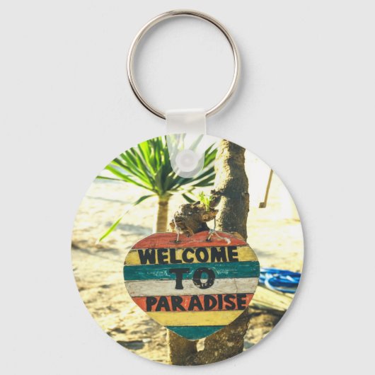 Willkommen im Paradies Beach Ocean Schlüsselanhänger (Vorderseite)