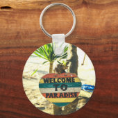 Willkommen im Paradies Beach Ocean Schlüsselanhänger (Vorderseite)