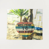 Willkommen im Paradies Beach Ocean Wandteppich (Vorderseite (Horizontal))