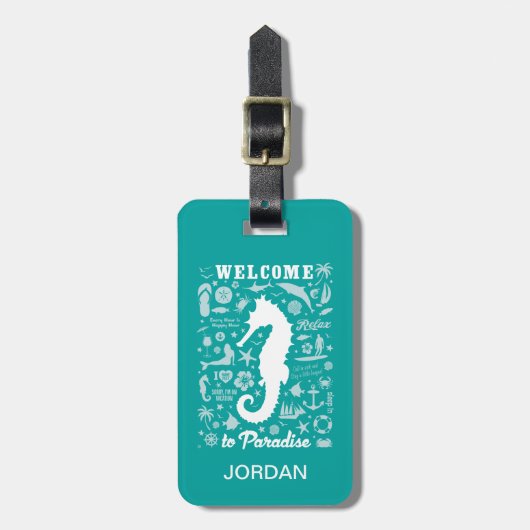 Willkommen im Paradies Gepäckanhänger (Vorderseite vertikal)