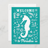Willkommen im Paradies Postkarte (Vorne/Hinten)