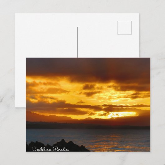 Willkommen im Paradies Postkarte (Vorne/Hinten)