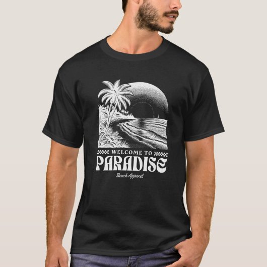 Willkommen im Paradise Beach Funny Niedliches Vint T-Shirt (Vorderseite)
