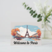 Willkommen im Paris Eiffel Tower Postkarte (Stehend Vorderseite)