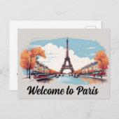 Willkommen im Paris Eiffel Tower Postkarte (Vorne/Hinten)