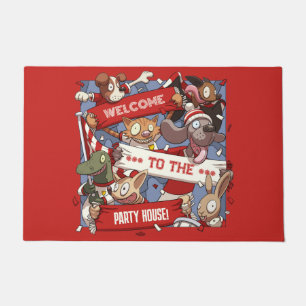 Willkommen im Party House! Funny Animal Fans Fußmatte