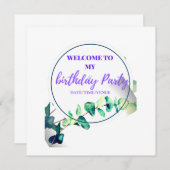 Willkommen im Party meines Geburtstags Save The Date (Vorne/Hinten)