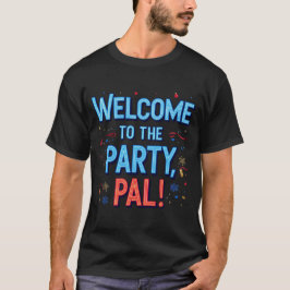 Willkommen im Party Pal Weihnachtsschwarz T-Shirt