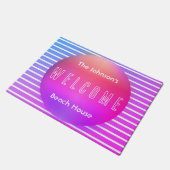 Willkommen im Personalisierten Beach House Fußmatte (Schrägansicht)