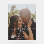 Willkommen im personalisierten Foto der Hochzeit Acrylschild (Vorderseite)