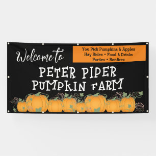 Willkommen im Pumpkin Patch Pumpkin Banner for