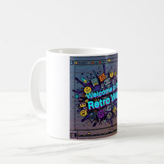 Willkommen im Retro-Web Kaffeetasse (Vorderseite Links)