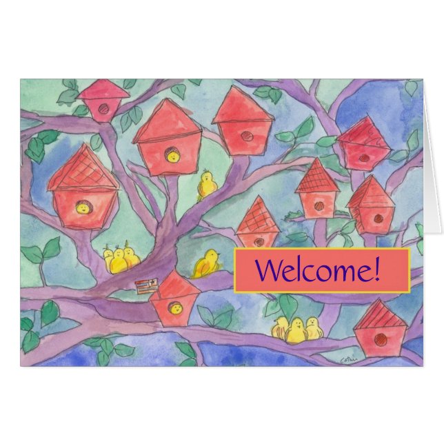 Willkommen im Roten Vogelhaus der Nachbarschaft (Vorderseite (Horizontal))