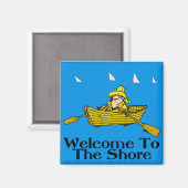 Willkommen im Shore, Rowboat & Sharks Magnet (Vorderseite/Rückseite)