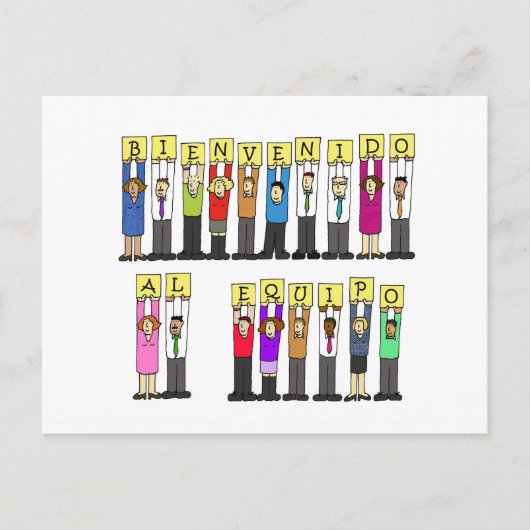 Willkommen im spanischen Team Postkarte (Vorderseite)