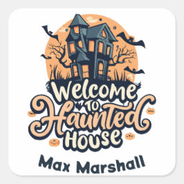 Willkommen im Spuk Haus - Batty für Sie Quadratischer Aufkleber