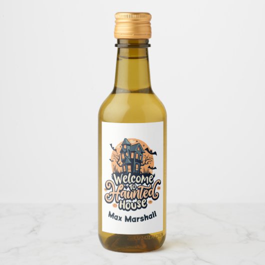 Willkommen im Spuk Haus - Batty für Sie Weinetikett (Vorderseite)