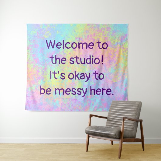 "Willkommen im Studio" Wandteppich (Beispiel (Horizontal))