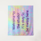 "Willkommen im Studio" Wandteppich (Vorderseite)