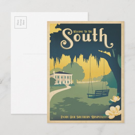 Willkommen im Süden Postkarte (Vorne/Hinten)