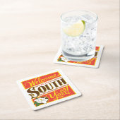 Willkommen im Süden von allen Rechteckiger Pappuntersetzer (Vor Ort)