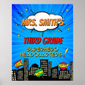 Willkommen im Superhero Headquarters Classroom Poster (Vorne)