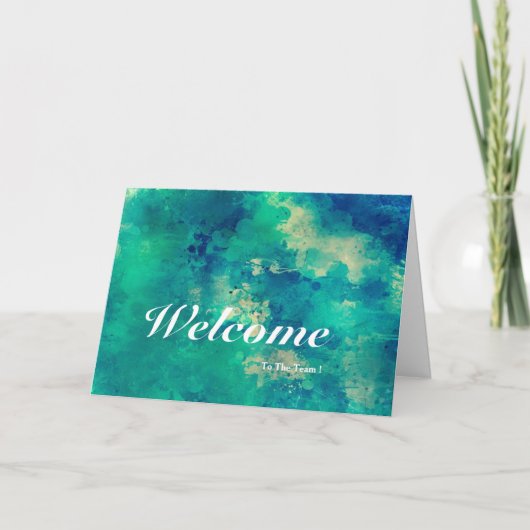 Willkommen im Team Blue Background Karte (Vorderseite)
