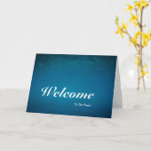 Willkommen im Team Blue Background Karte (Gelbe Blume)