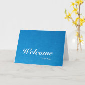 Willkommen im Team Blue Background Karte (Gelbe Blume)