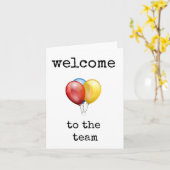 Willkommen im Team, farbenfrohe Balloons Card Karte (Gelbe Blume)