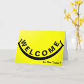 Willkommen im Team mit großem Lächeln Karte (Gelbe Blume)