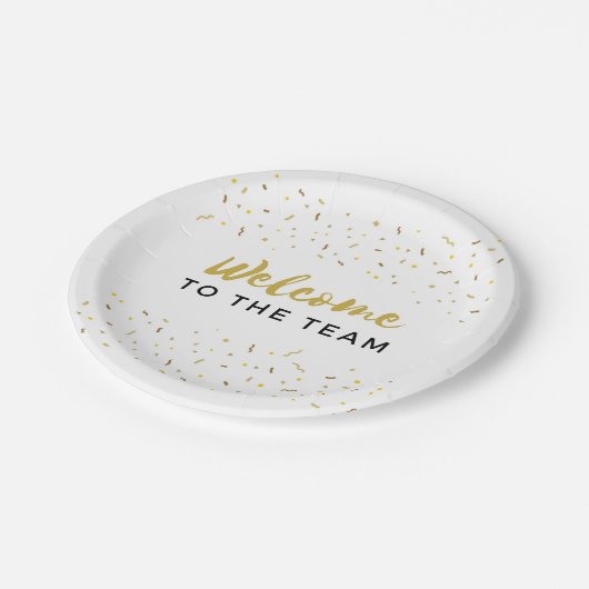 Willkommen im Team New Employee Job Willkommen Pap Pappteller (Schrägansicht)