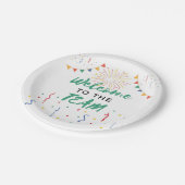 Willkommen im Team New Employees Job Willkommen Pappteller (Schrägansicht)