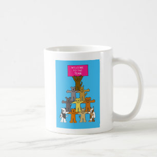 Willkommen im Team, Niedlichen Cartoon Hunde. Kaffeetasse