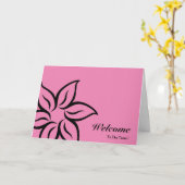 Willkommen im Team Pink & Black Floral Karte (Gelbe Blume)