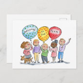 Willkommen im Team Postkarte (Vorne/Hinten)