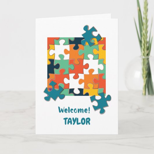 Willkommen im Team Puzzle Karte (Vorderseite)