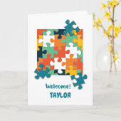 Willkommen im Team Puzzle Karte (Gelbe Blume)