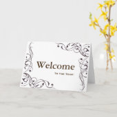 Willkommen im Team Swirl Blumen Schwarz & Weiß Karte (Gelbe Blume)