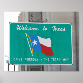 Willkommen im Texas Highway Sign Poster