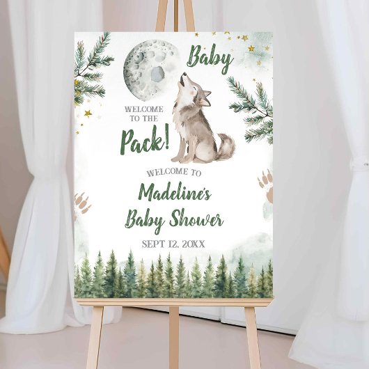 Willkommen im The Pack Forest Wolf Willkommensschi Poster