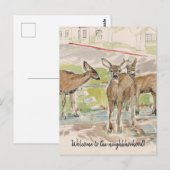 Willkommen im Viertelhirschrasen Postkarte (Vorne/Hinten)