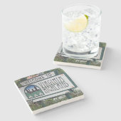 Willkommen im Virginia Highland Marble Stone Unter Steinuntersetzer (Seitenansicht)