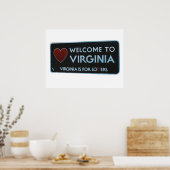 Willkommen im Virginia-Zeichen Poster (Küche)