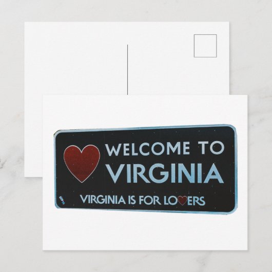 Willkommen im Virginia-Zeichen Postkarte (Vorne/Hinten)