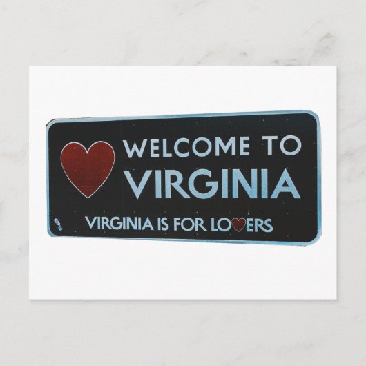 Willkommen im Virginia-Zeichen Postkarte (Vorderseite)