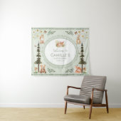 Willkommen im Wald-Sage-Grün-Baby-Shower Wandteppich (Beispiel (Horizontal))