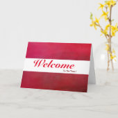 Willkommen im White Minimal Blue Abzeichen des Tea Karte (Gelbe Blume)