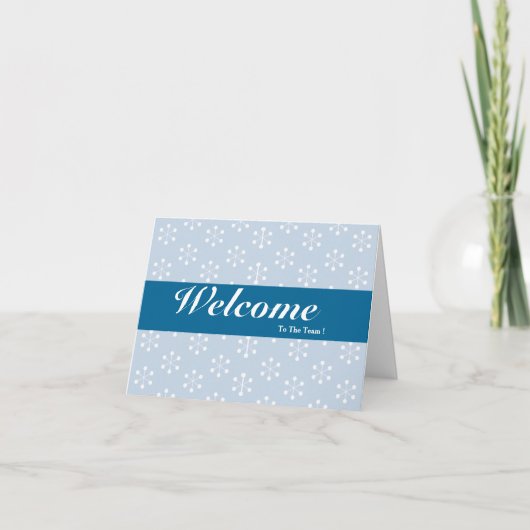 Willkommen im White Minimal Blue Abzeichen des Tea Karte (Vorderseite)